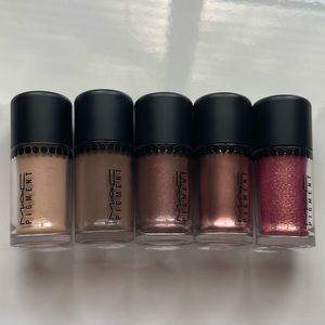 MAC COSMETICS SET OF 5 DELUXE MINI PIGMENTS.